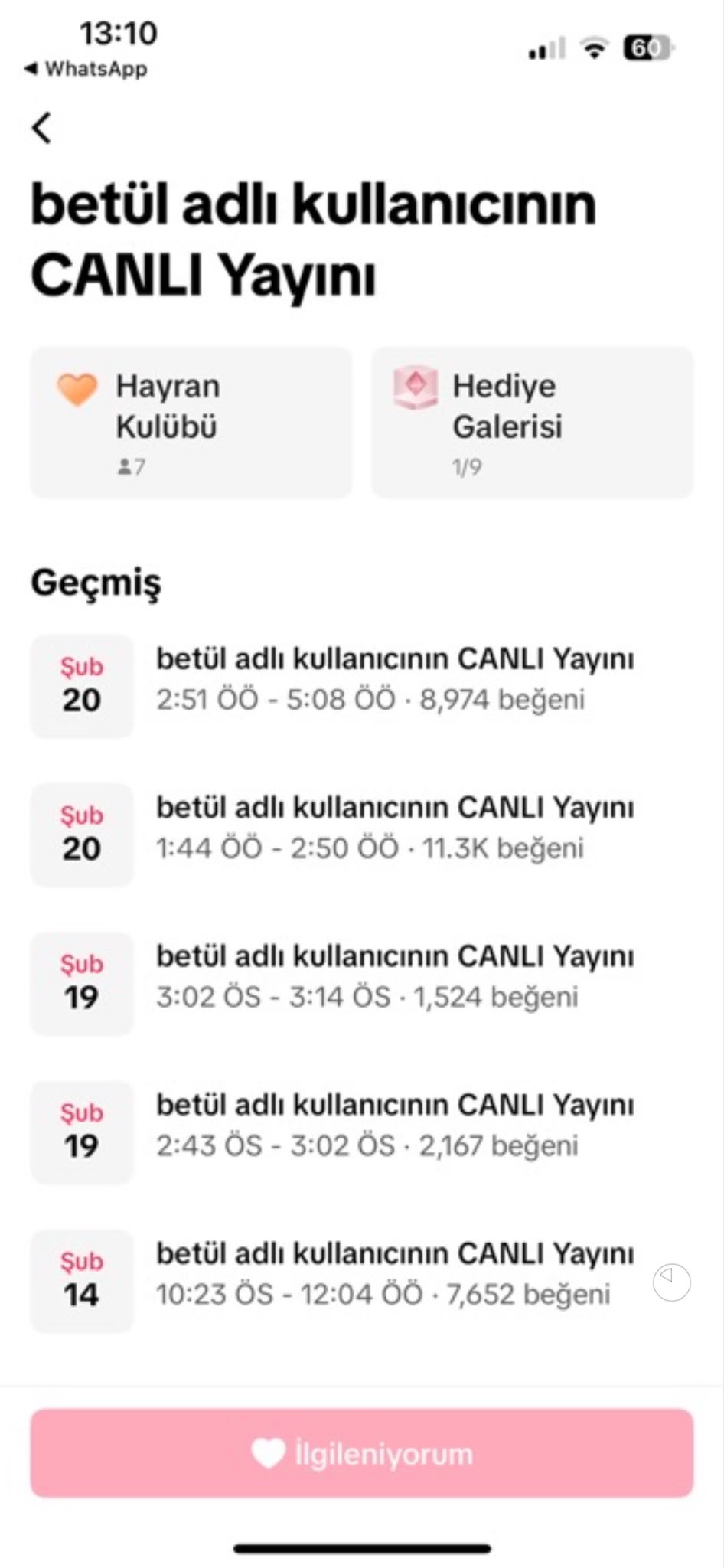 Yayın geçmişi — 14 Şubat, 22.23'te başlayan ilk yayın